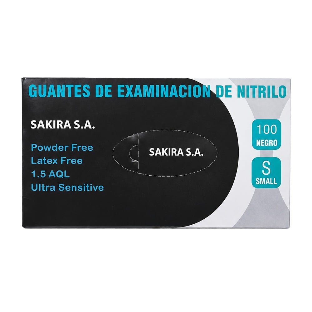 Guantes de Nitrilo Talle S Negro 100 Unidades