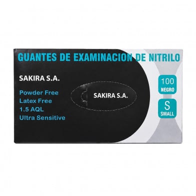 Guantes de Nitrilo Talle S Negro 100 Unidades