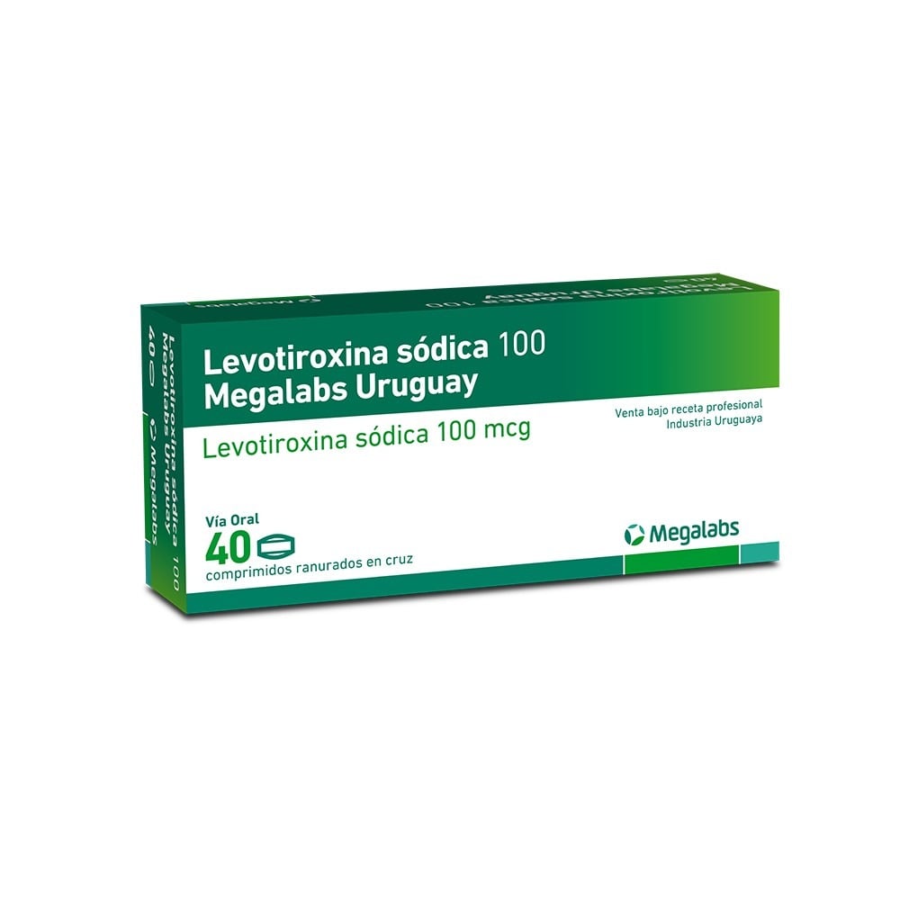 Levotiroxina Sódica 100 mcg 40 Comprimidos Ranurados en Cruz