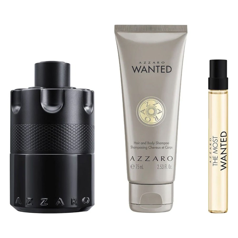 Cofre Azzaro Perfume The Most Wanted Intense Men EDP 100 ml + Mini Talla 10 ml + Gel de Ducha 75 ml
