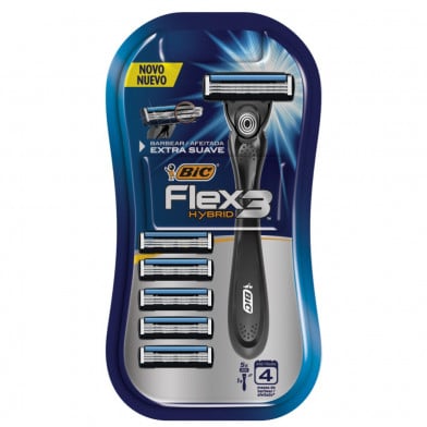Afeitadora Bic Flex 3 Hybrid con 4 Cartuchos