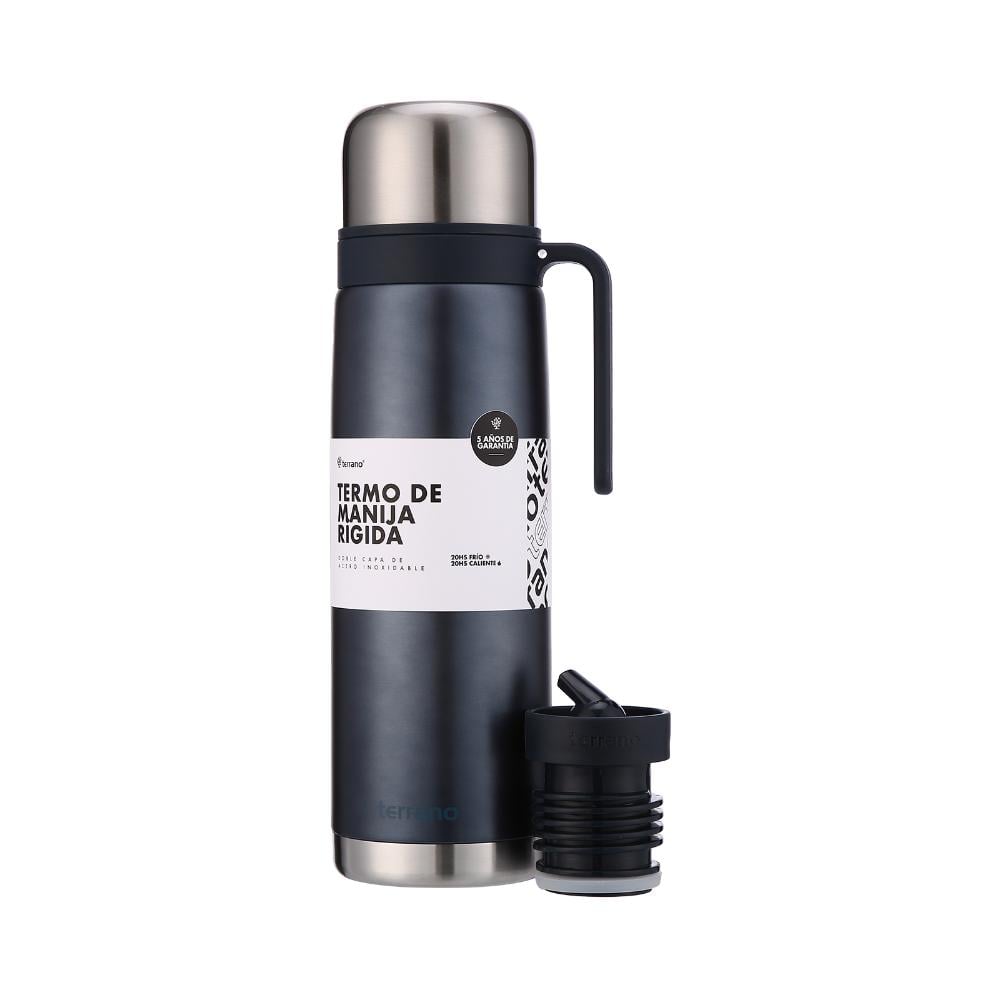 Termo Terrano con Manija Rígida Azul Metal 1 L