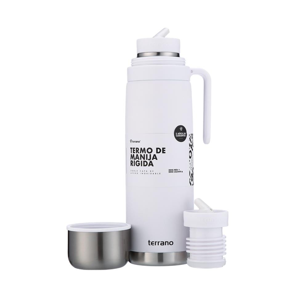 Termo Terrano Premium con Manija Rígida Blanco 1 l