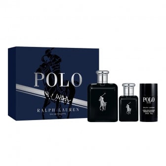 Cofre Ralph Lauren Perfume Polo Black Men EDT 125 ml + 40 ml + Desodorante 75 g
