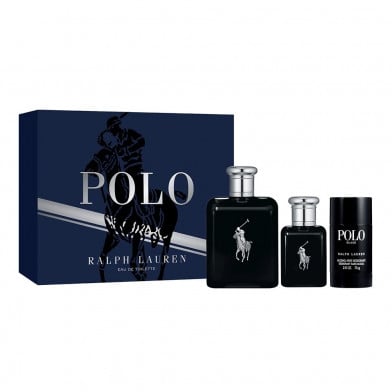 Cofre Ralph Lauren Perfume Polo Black Men EDT 125 ml + 40 ml + Desodorante 75 g