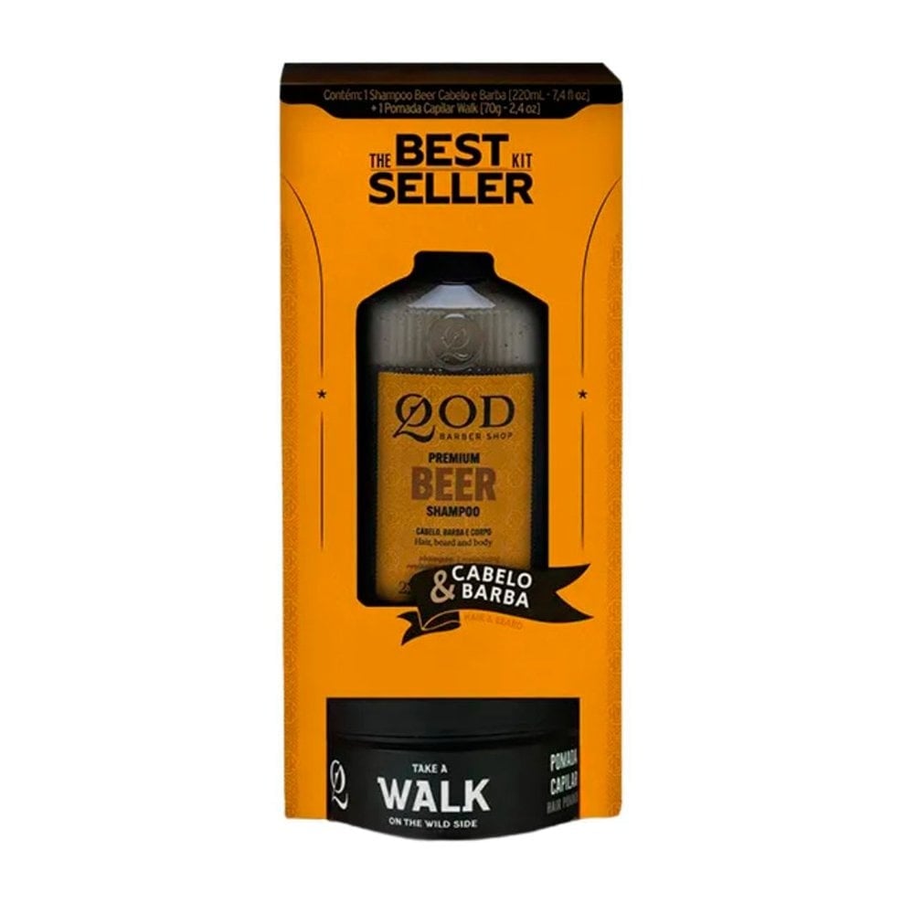 Shampoo Barber Shop Premium Beer 220 ml + Pomada Capilar Walk 70 g