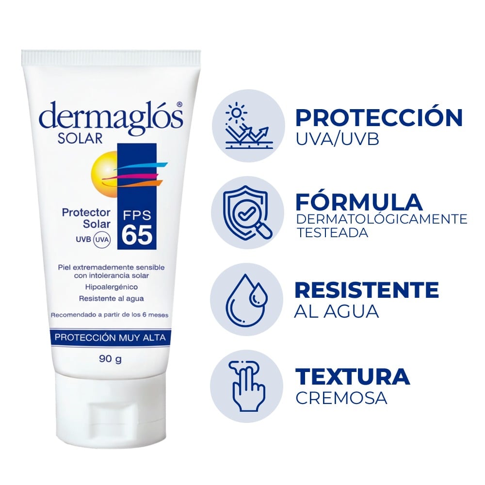 Protector Solar Dermaglós Crema FPS65 90 g