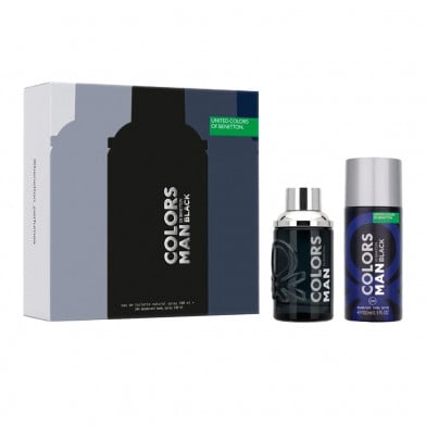 Cofre Benetton Perfume Colors Men Black EDT 100 ml + Desodorante 150 ml