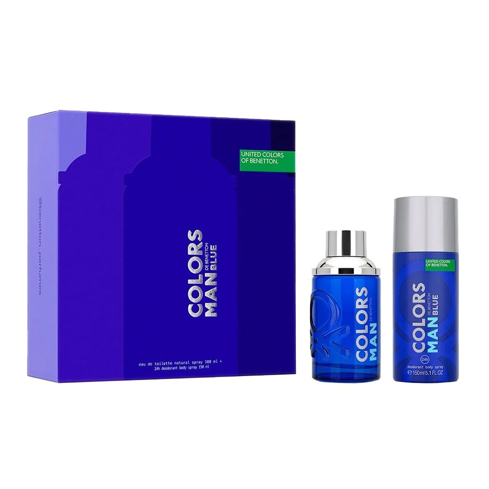 Cofre Benetton Perfume Colors Men Blue EDT 100 ml + Desodorante 150 ml