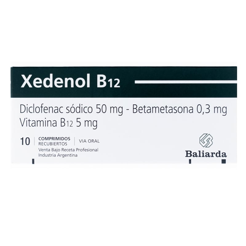 Xedenol B12 50 mg/0.3 mg/5 mg 10 Comprimidos Recubiertos