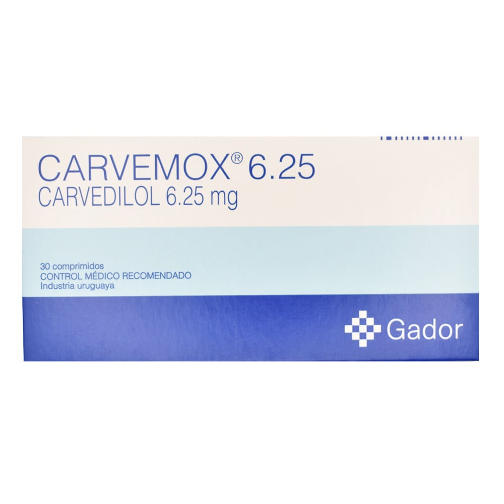 Carvemox 6.25 mg 30 Comprimidos
