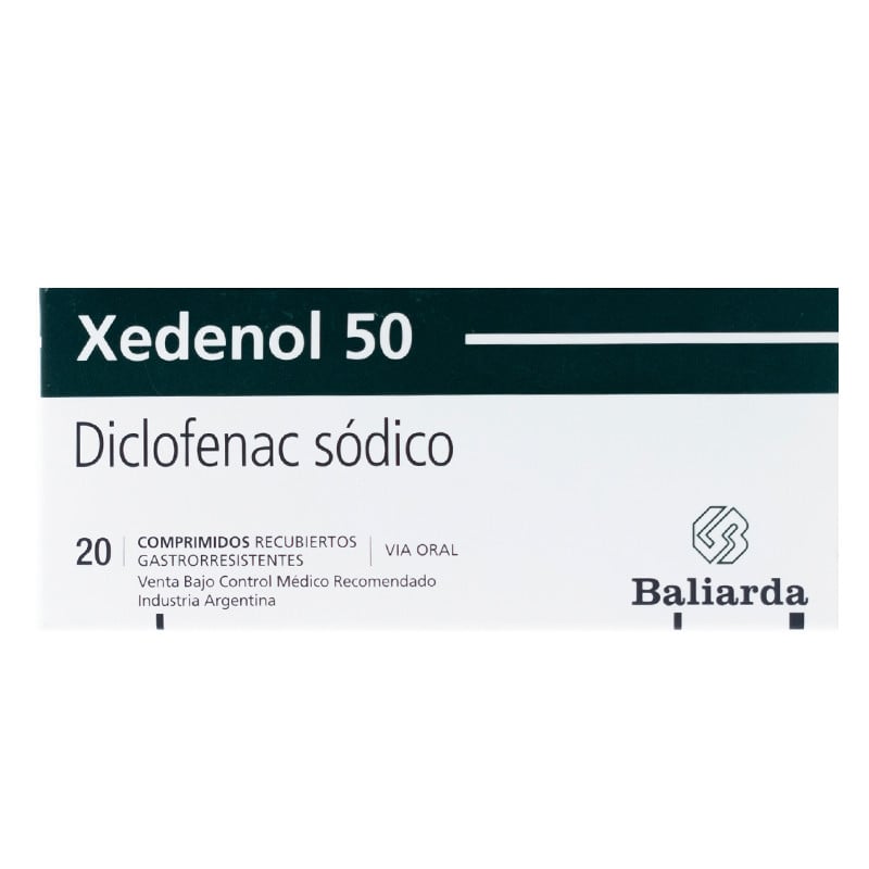 Xedenol 50 mg 20 Comprimidos Recubiertos Gastrorresistentes