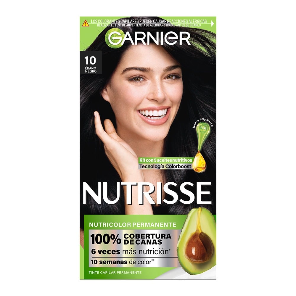 Tinta Garnier Nutrisse N°10 Ebano