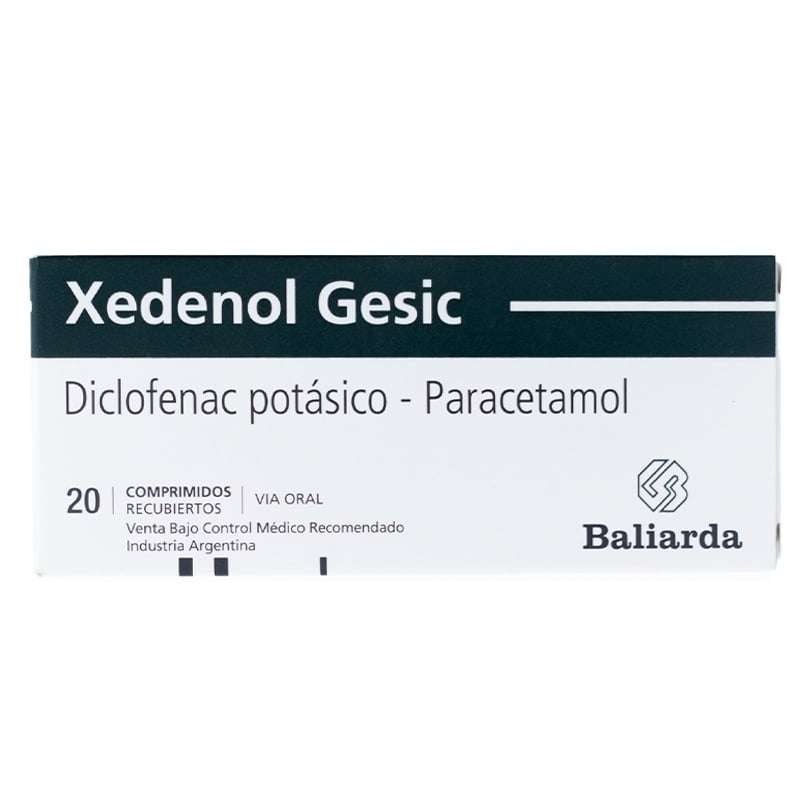 Xedenol Gesic 50 mg/300 mg 20 Comprimidos Recubiertos