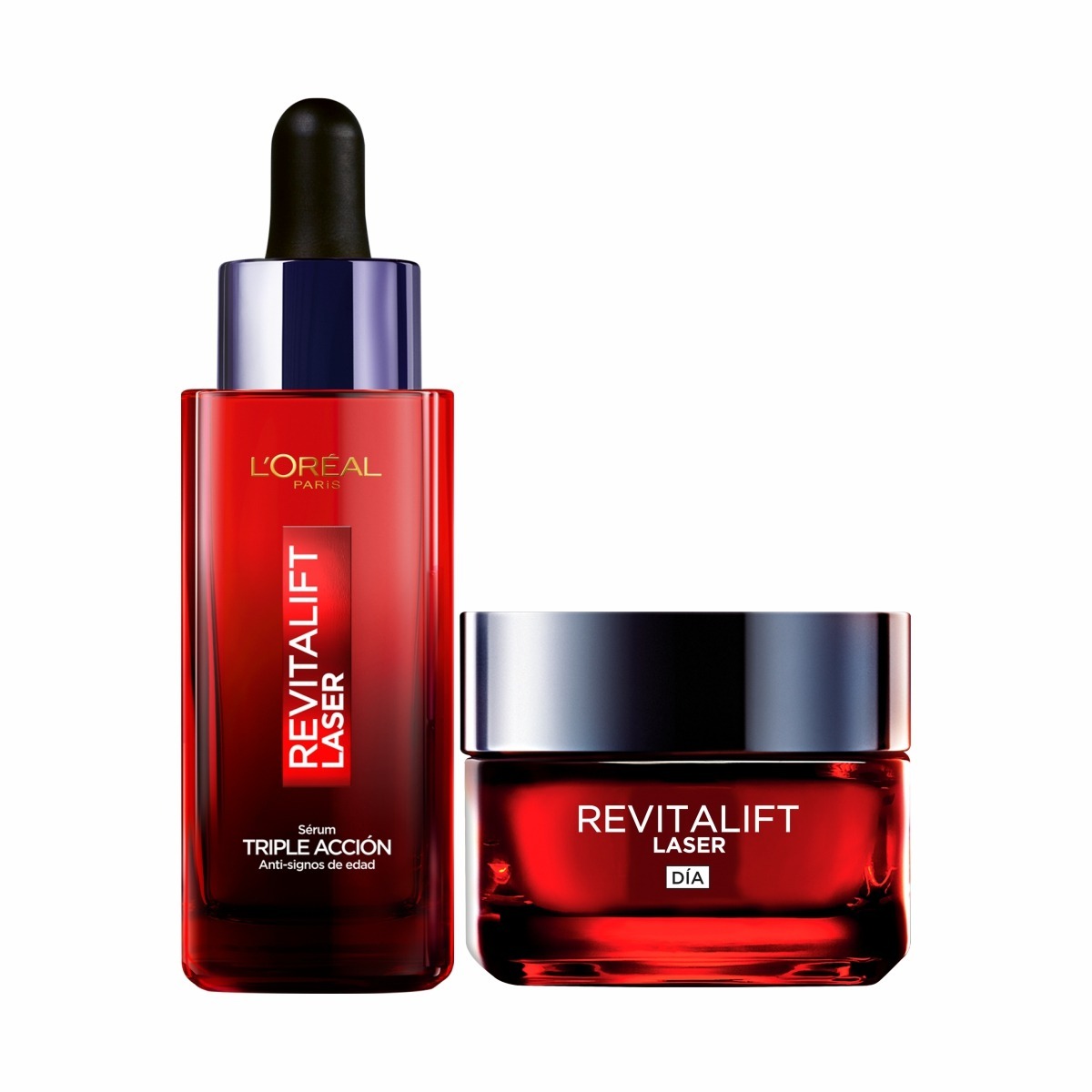Combo L'Oréal Paris Revitalift Laser Sérum Triple Acción y Crema de Día Antiedad