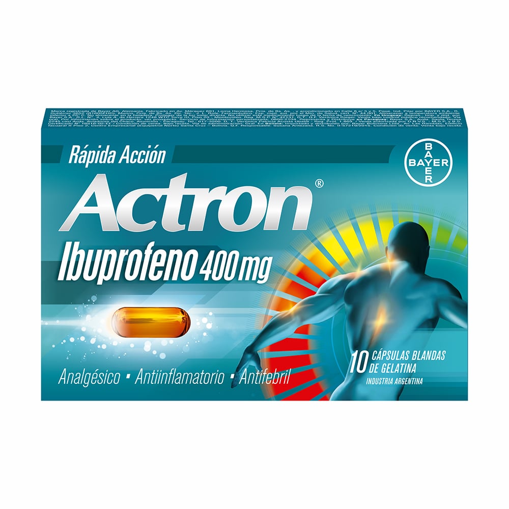 Actron 400 mg 10 Cápsulas Blandas de Rápida Acción