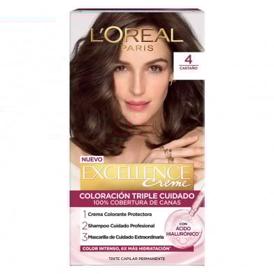 Tinta L'Oréal Paris Excellence Creme N°4 Castaño