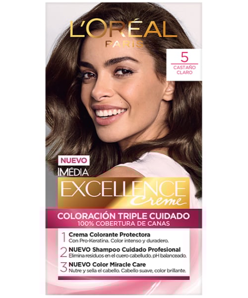 Tinta L'Oréal Paris Excellence Creme N°5 Castaño Claro