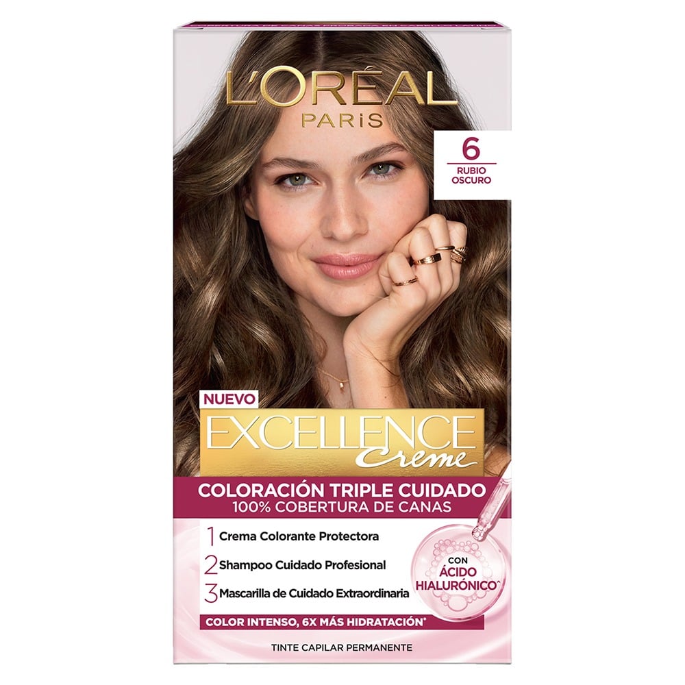 Tinta L'Oréal Paris Excellence Creme N°6 Rubio Oscuro