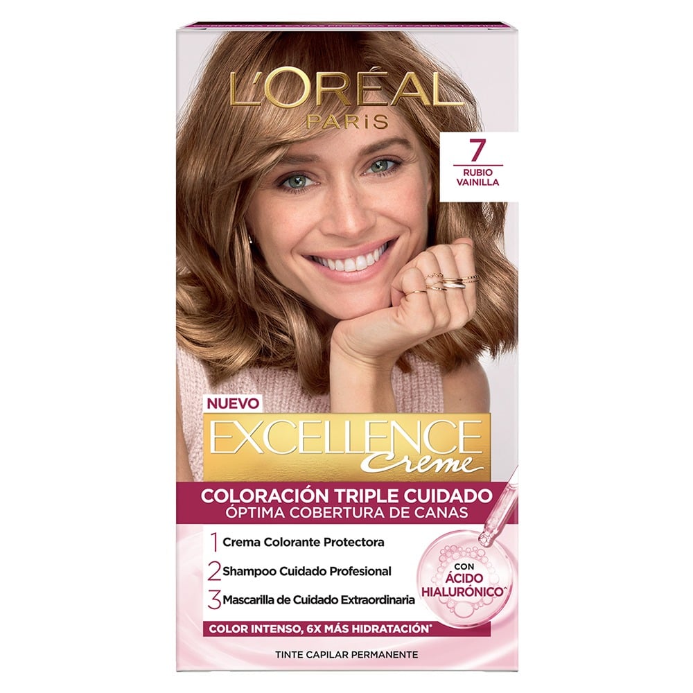 Tinta L'Oréal Paris Excellence Creme N°7 Rubio