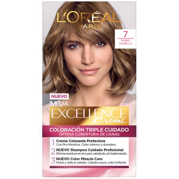 Tinta L'Oréal Paris Excellence Creme N°7 Rubio