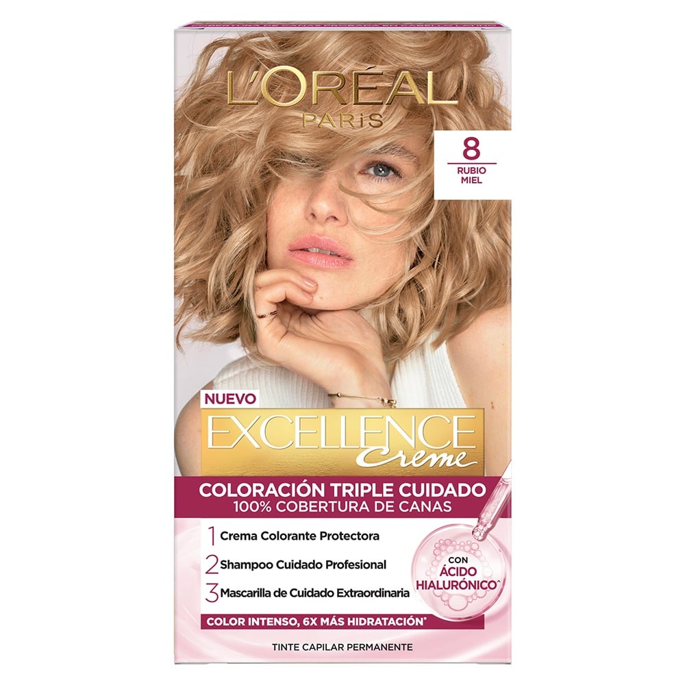 Tinta L'Oréal Paris Excellence Creme N°8 Rubio Claro