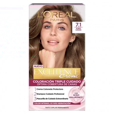 Tinta L'Oréal Paris Excellence Creme N°7.1 Rubio Ceniza