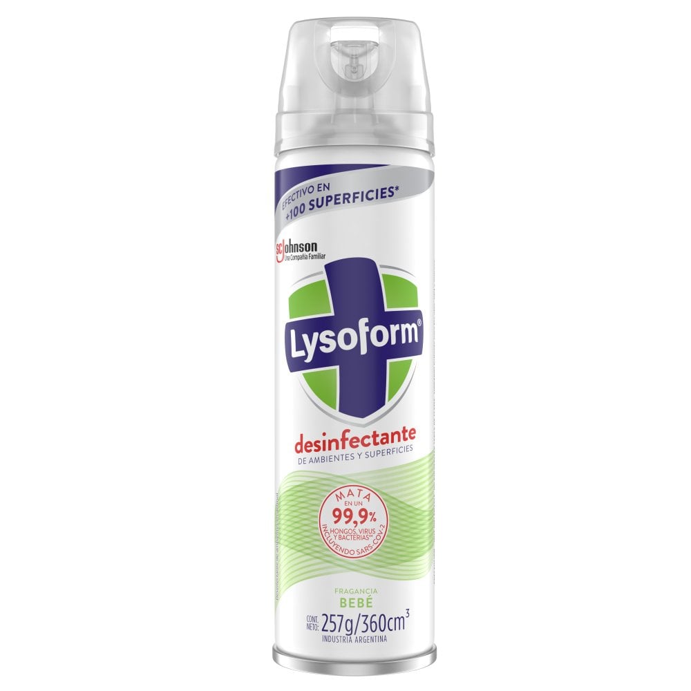 Desinfectante de Ambientes en Aerosol Lysoform Bebé 360 ml