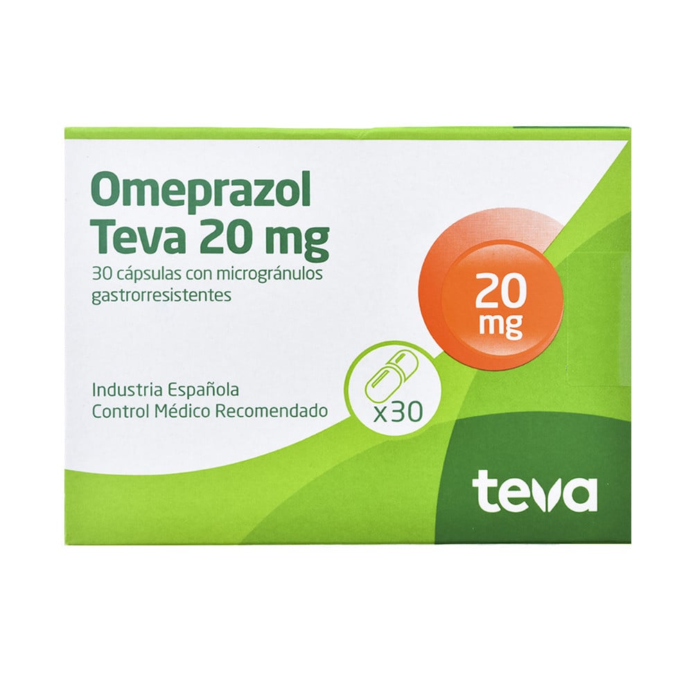 Omeprazol Teva 20 mg 30 Cápsulas Gastrorresistentes