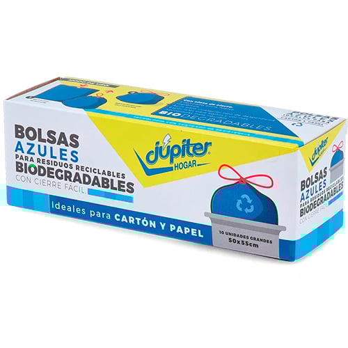 Bolsas de Residuos Júpiter 70 x 100 cm 10 Unidades Azul