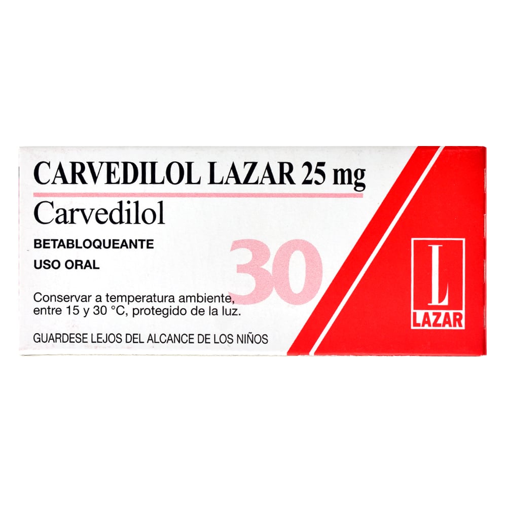 Carvedilol 25 mg 30 Comprimidos
