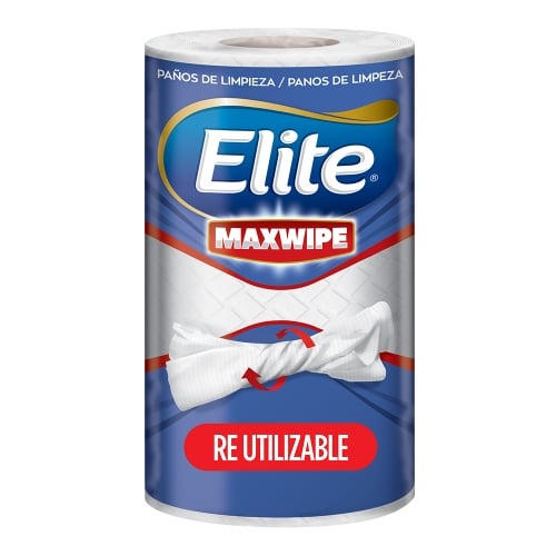 Rollo de toallas reutilizables Elite Maxwipe de 50 unidades para limpieza.
