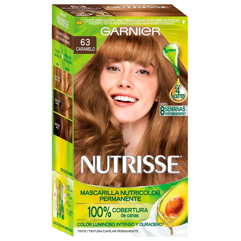 Tinta Garnier Nutrisse N°63 Caramelo Dorado