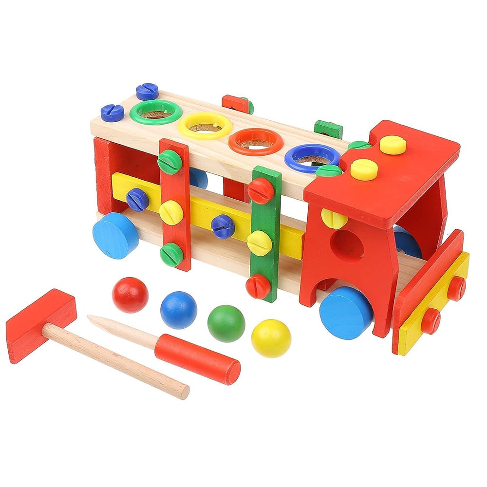 Camion Akas Madera con Herramientas y Pelotas
