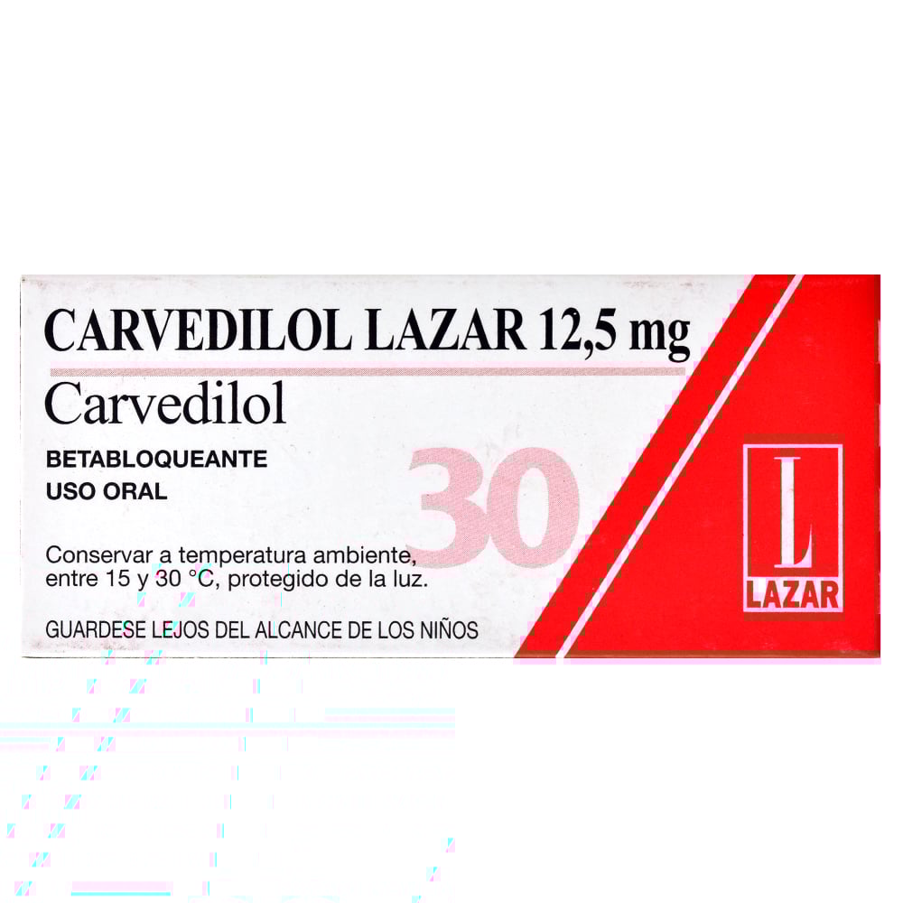 Carvedilol 12.5 mg 30 Comprimidos