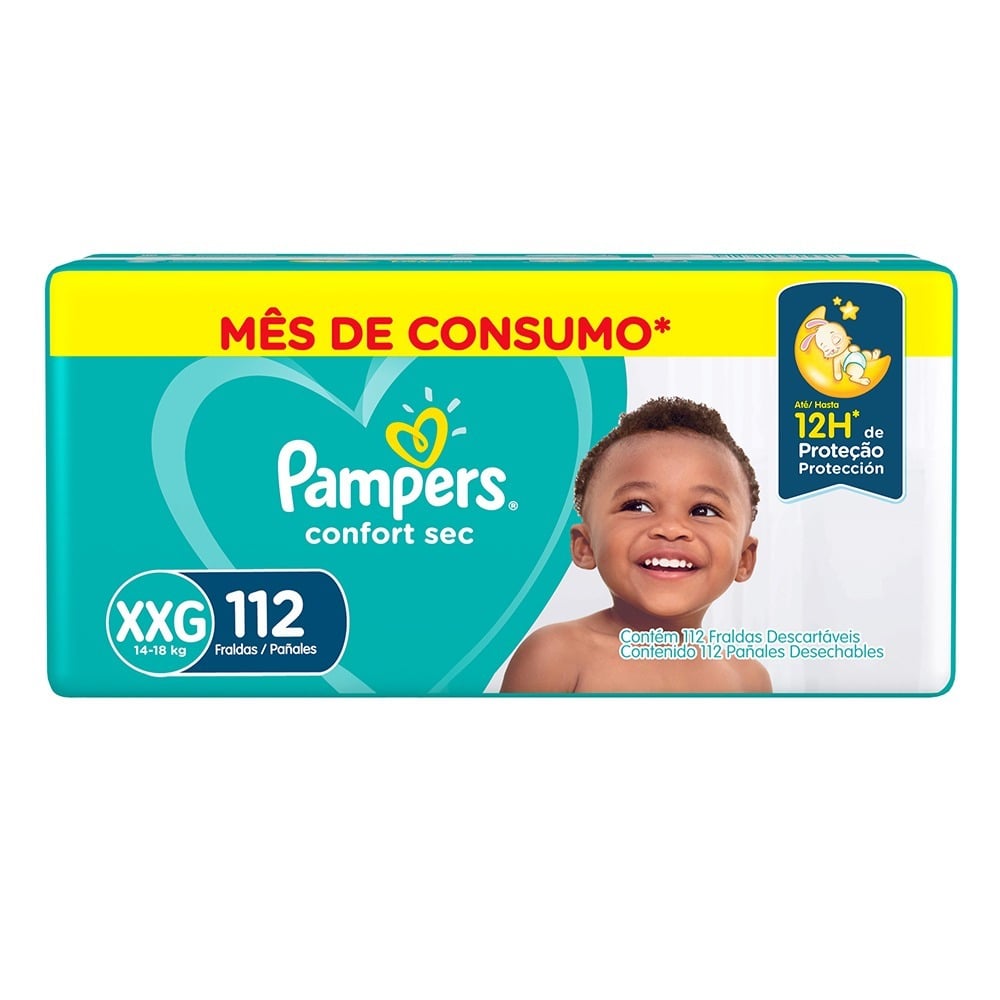Pañales Pampers Confort Sec Forte Bag Xxg 112 Unidades