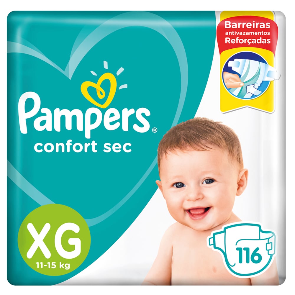 Pañales Pampers Confort Sec Forte Bag XG 116 Unidades