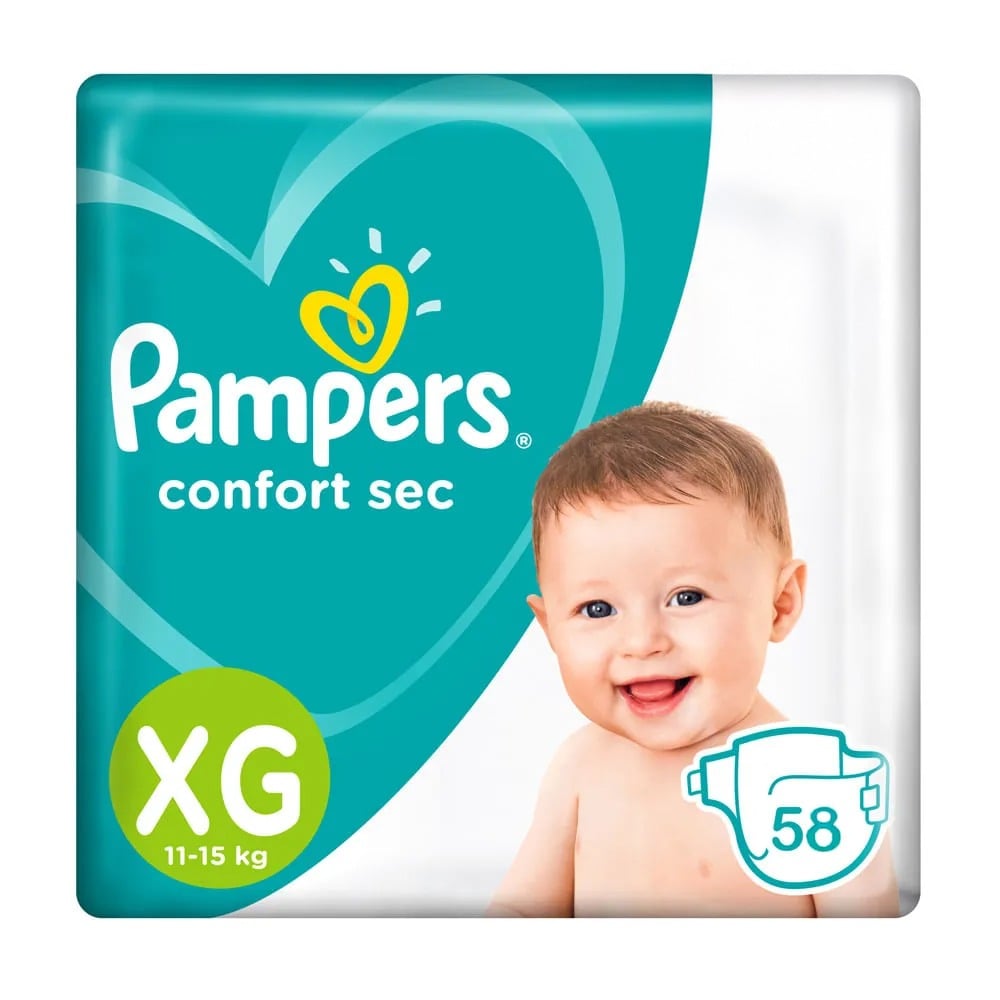 Pañales Pampers Confort Sec XG 58 Unidades
