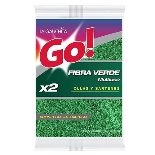 Fibra de Limpieza Go! Verde Multiuso 2 Unidades