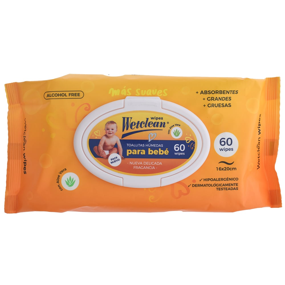 TOALLITAS HÚMEDAS WETCLEAN X 60 UNIDADES