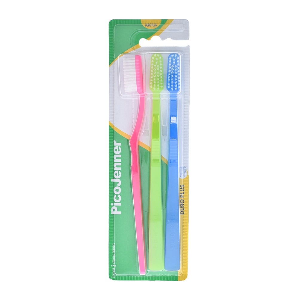 Cepillo de Dientes Pico Jenner Duro Plus 3 Unidades