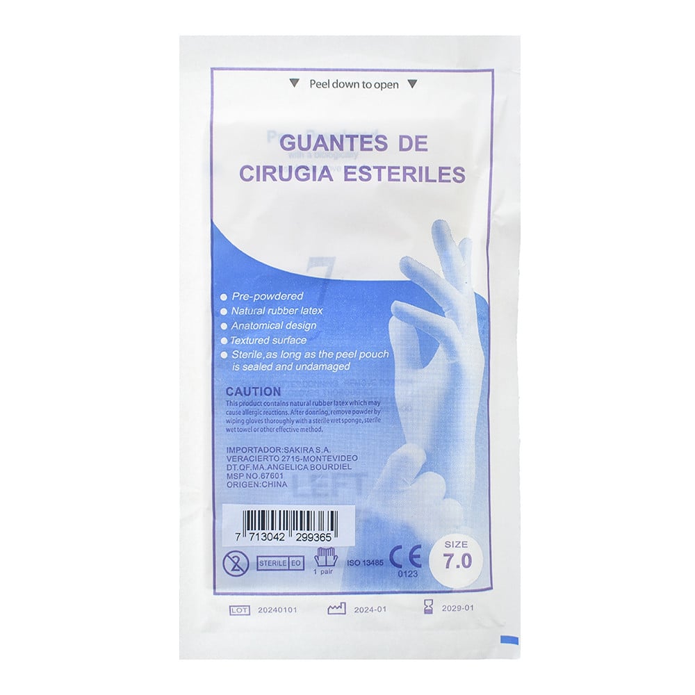 Guantes Cirugía Estéril N°7 1 Par