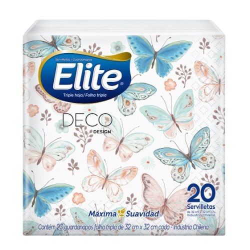 Pack de servilletas de papel Elite con diseño decorativo de 20 unidades.