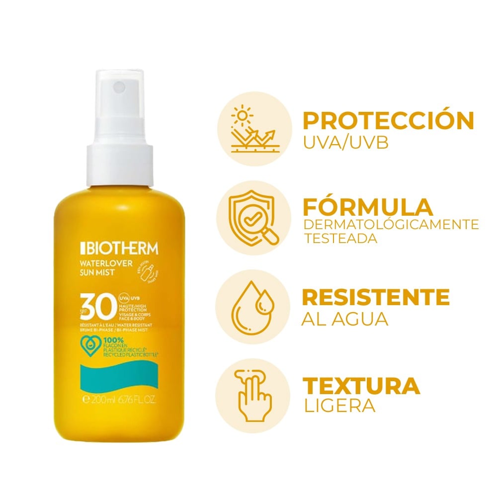 Protector Solar Biotherm Waterlover Sun Mist FPS30 200 ml