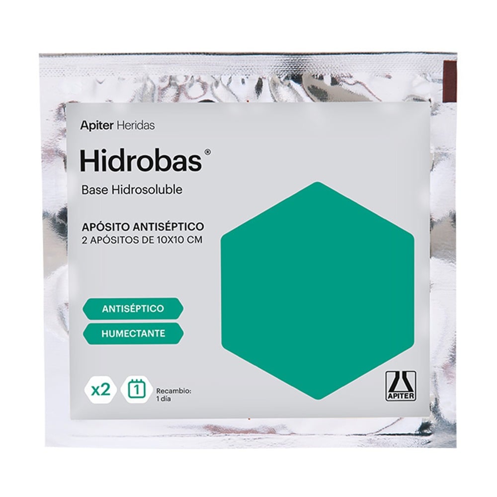 Apósitos Antisépticos Hidrobas 10 x 10 cm 2 Unidades