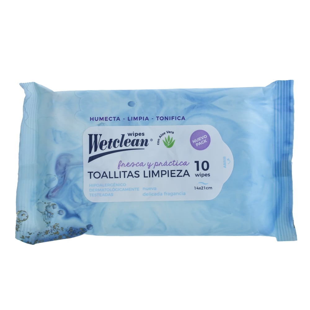 Toallitas Húmedas Wetclean Multiuso 10 Unidades