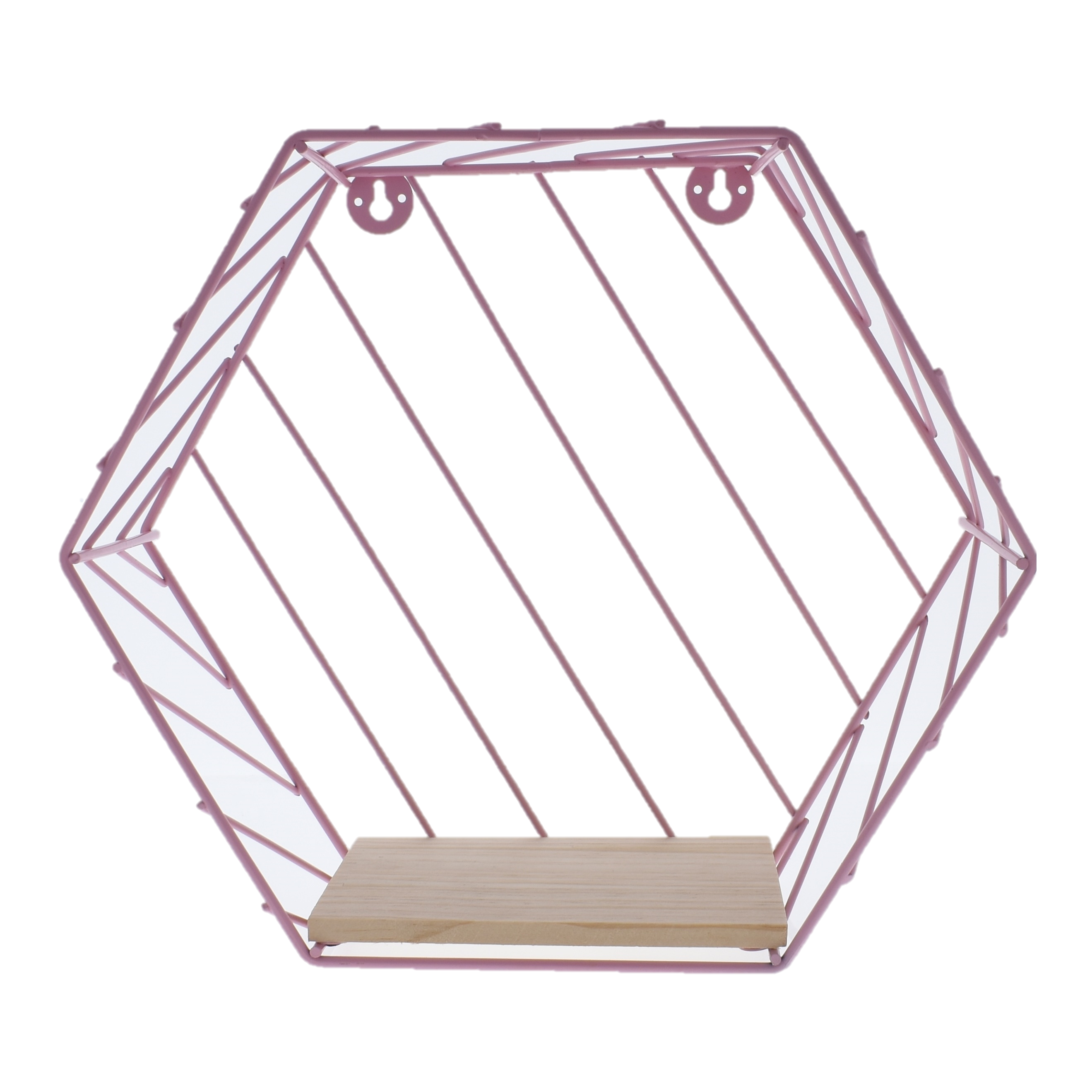 REPISA DE METAL HEXAGONAL COLOR ROSA