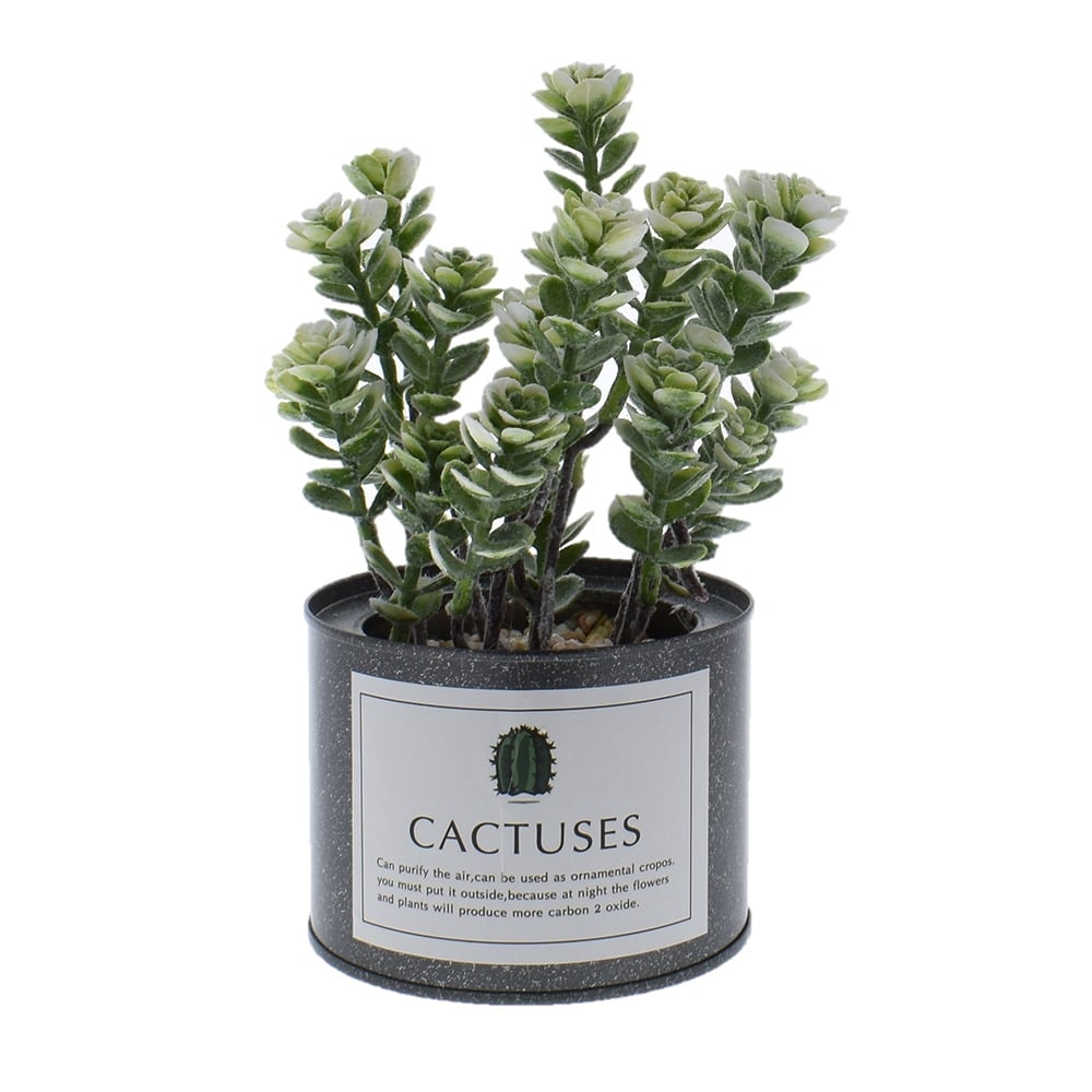 MACETA EN LATA CON PLANTA ARTIFICIAL