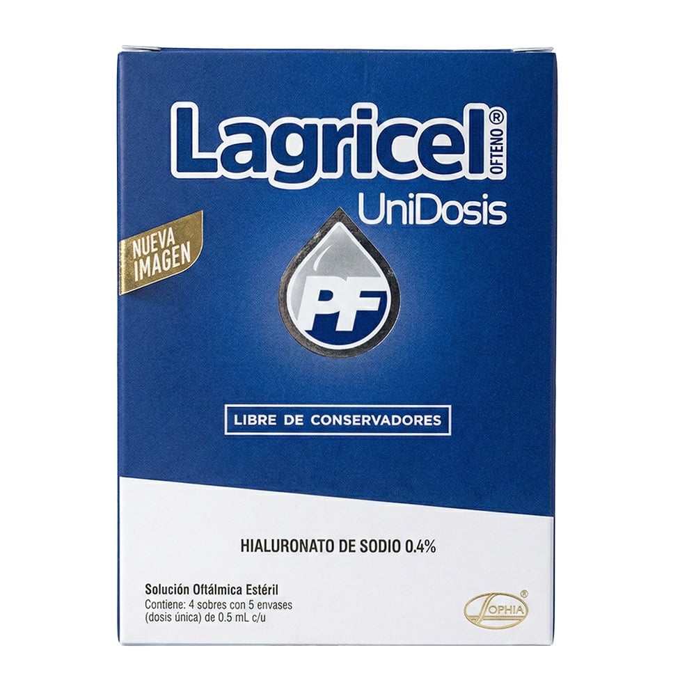 Lagricel 0.4% Solución Oftálmica Ampolletas Monodosis 0.5 ml