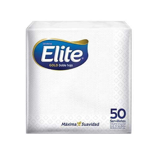 Pack de servilletas de papel Elite Cocktail blancas de 50 unidades.